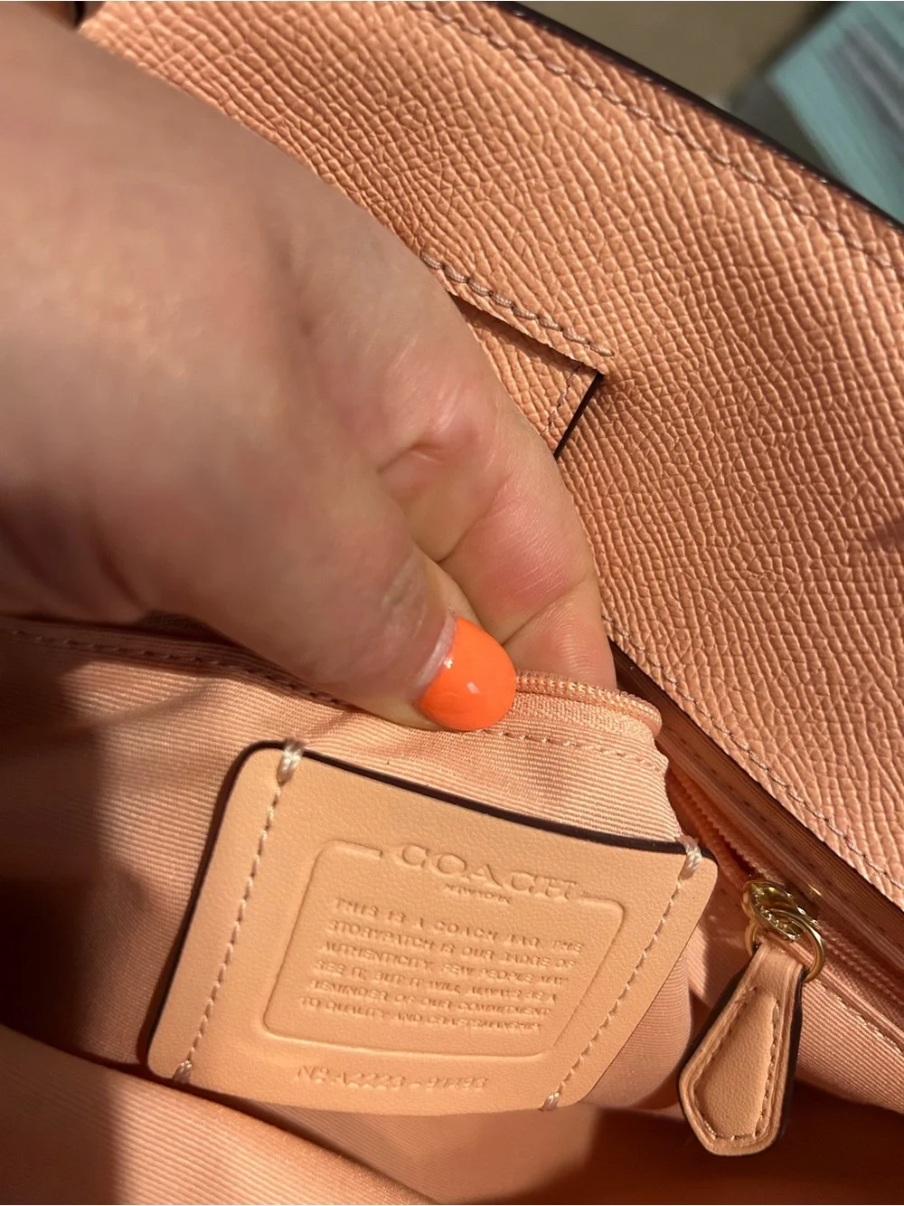 Coach pebble leather